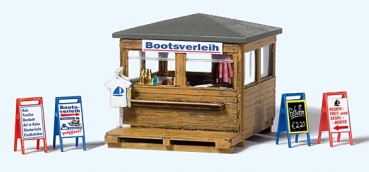 17314 Preiser H0 Kiosk mit Bootsverleih . Bausatz !