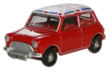 76MN001 Oxford Diecast  Tartan Red/Union Jack Austin Mini  (OX051)