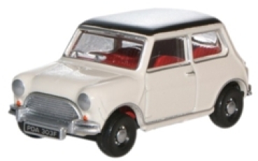 76MN002 Oxford Diecast   Old English White/Black Austin Mini  (OX052)