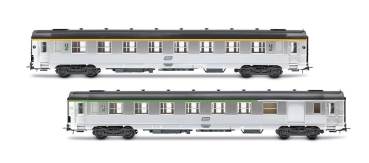 HJ4176 Jouef 2-tlg. Set DEV Inox Reisezugwagen der SNCF