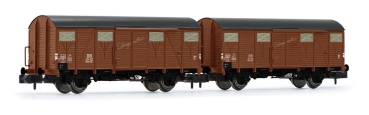 HN6568 Arnold 2-teiliges Set Gedeckte Güterwagen der DB