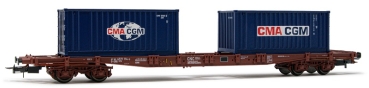 HR6502 Rivarossi  4-achs. Containerwagen der ERR beladen mit 2 x 20ft CMA CGM Container