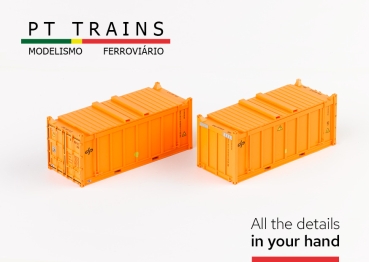 820805 PT Trains Spur H0 Set 2x 20ft Container OT DP – DINAZZANO