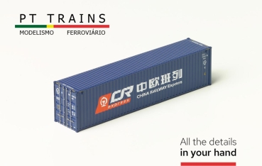 840405.1 PT Trains Spur H0 Container 40ft HC CHINA RAILWAYS