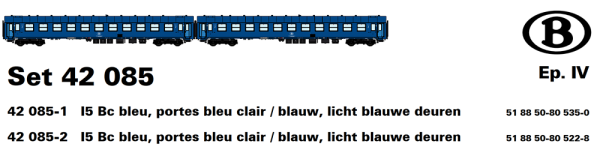 42085 LS Models  zweiteiliges Personenwagenset I5 der SNCB