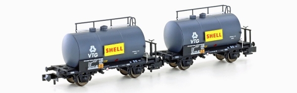 H24831  Hobbytrain 2-teiliges Set LEICHTBAU-KESSELWAGEN DB / VTG / SHELL