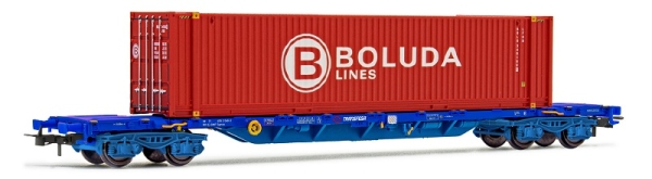 HE6045 Electrotren  4-achs. Containerwagen Transfesa  mit 45ft Container BOLUDA