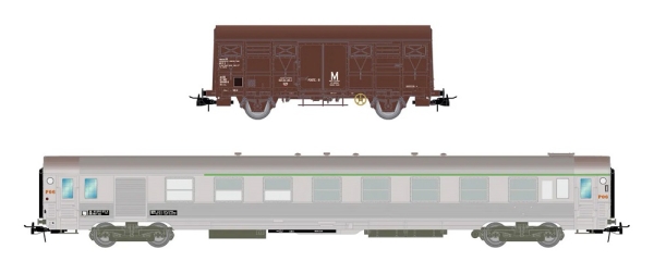 HJ4183 Jouef 2-tlg. Set Dienstzug  DEV Inox + G4 der SNCF