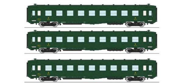 VB-399 REE MODELES 3-tlg Set Liegewagen DEV AO B9c9 der SNCF