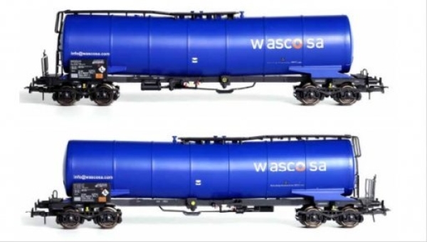 VB-81083 B-Models 2teiliges Knick-Kesselwagenset Wascosa der CZ-WASCO