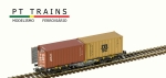 PT 100321 PT TRAINS Containertragwagen Sgmmnss 40 der MFD RAIL mit Container beladen